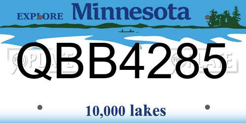 QBB4285 Minnesota License Plate
