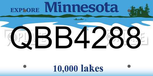 QBB4288 Minnesota License Plate