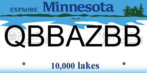 QBBAZBB Minnesota License Plate