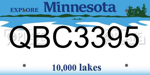 QBC3395 Minnesota License Plate