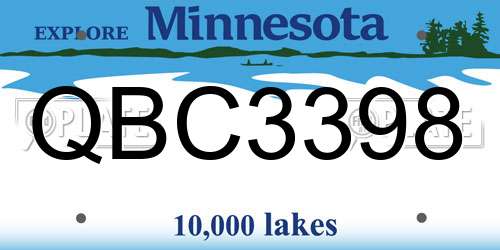 QBC3398 Minnesota License Plate