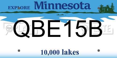 QBE15B Minnesota License Plate