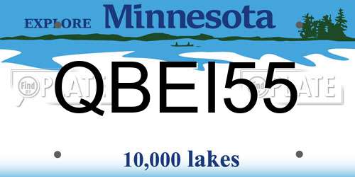 QBEI55 Minnesota License Plate