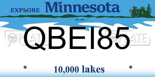 QBEI85 Minnesota License Plate
