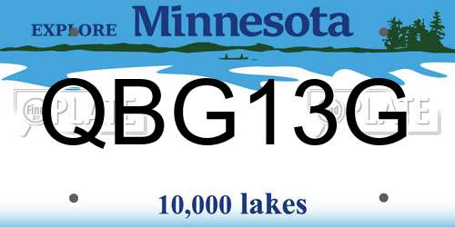 QBG13G Minnesota License Plate