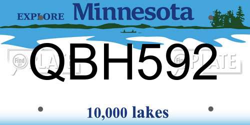 QBH592 Minnesota License Plate