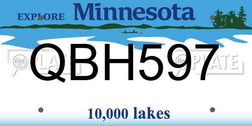 QBH597 Minnesota License Plate