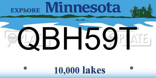 QBH59T Minnesota License Plate