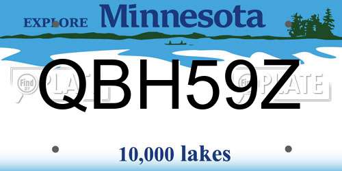 QBH59Z Minnesota License Plate