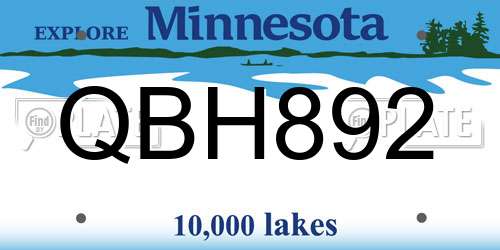 QBH892 Minnesota License Plate