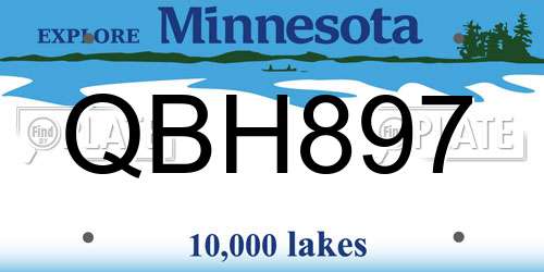 QBH897 Minnesota License Plate