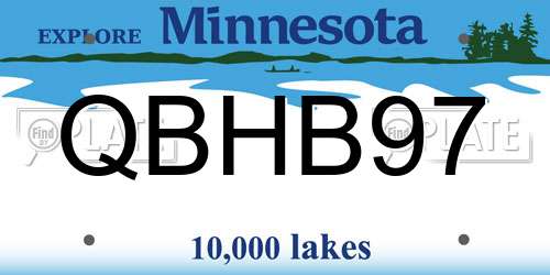 QBHB97 Minnesota License Plate