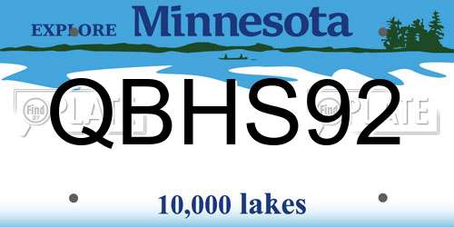 QBHS92 Minnesota License Plate