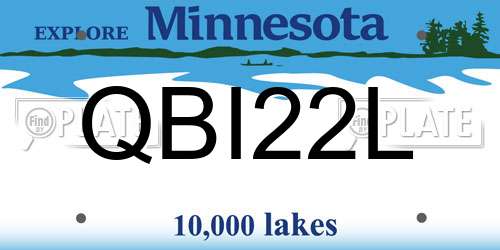 QBI22L Minnesota License Plate
