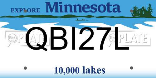 QBI27L Minnesota License Plate