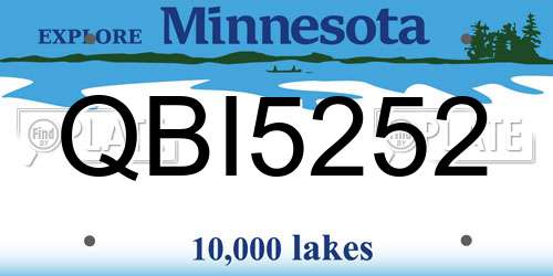 QBI5252 Minnesota License Plate