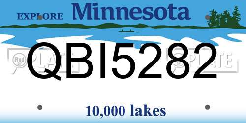 QBI5282 Minnesota License Plate