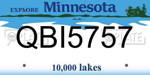 QBI5757 Minnesota License Plate