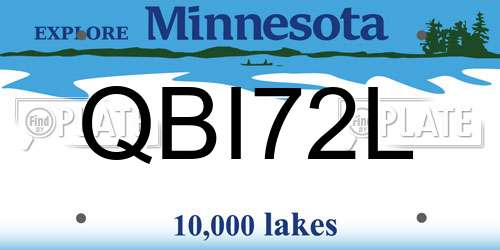 QBI72L Minnesota License Plate