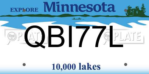 QBI77L Minnesota License Plate