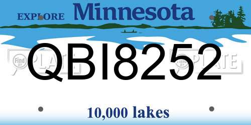 QBI8252 Minnesota License Plate