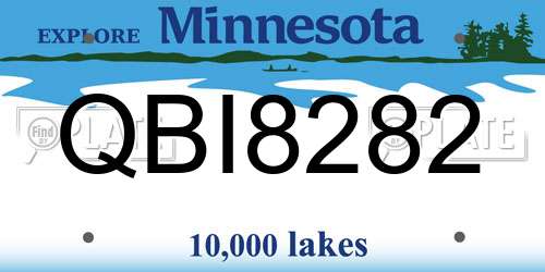 QBI8282 Minnesota License Plate