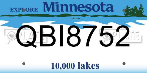 QBI8752 Minnesota License Plate