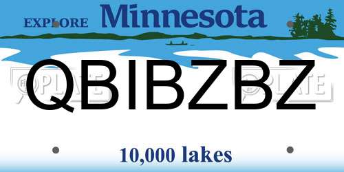 QBIBZBZ Minnesota License Plate