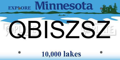 QBISZSZ Minnesota License Plate