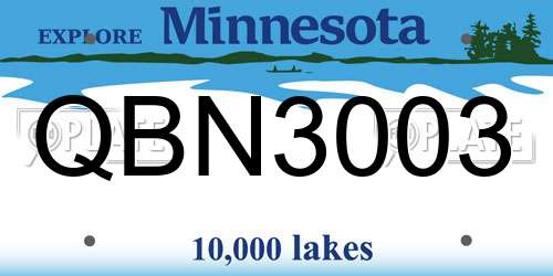 QBN3003 Minnesota License Plate