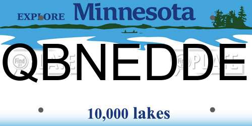QBNEDDE Minnesota License Plate