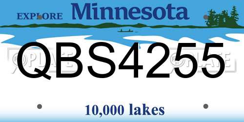 QBS4255 Minnesota License Plate