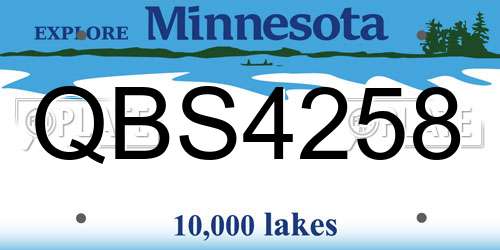 QBS4258 Minnesota License Plate