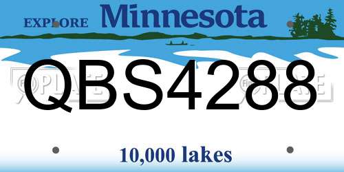 QBS4288 Minnesota License Plate