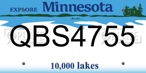 QBS4755 Minnesota License Plate