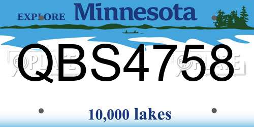QBS4758 Minnesota License Plate