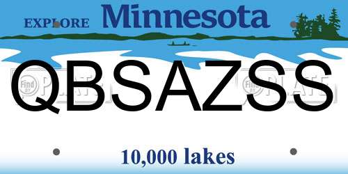 QBSAZSS Minnesota License Plate