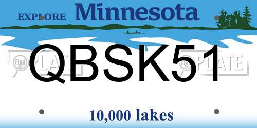 QBSK51 Minnesota License Plate