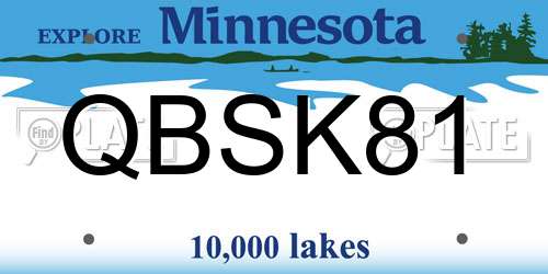 QBSK81 Minnesota License Plate