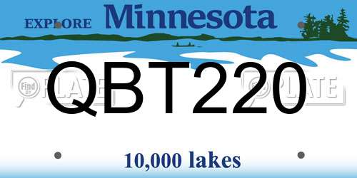 QBT220 Minnesota License Plate