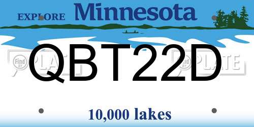 QBT22D Minnesota License Plate
