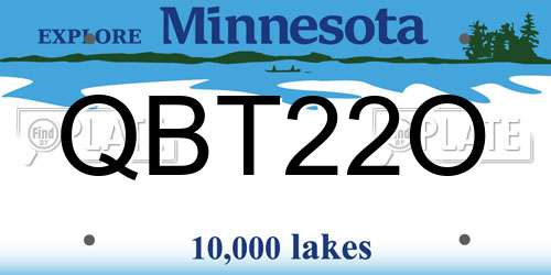 QBT22O Minnesota License Plate