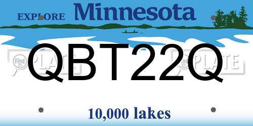 QBT22Q Minnesota License Plate