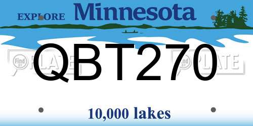QBT270 Minnesota License Plate