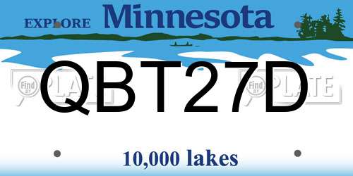 QBT27D Minnesota License Plate