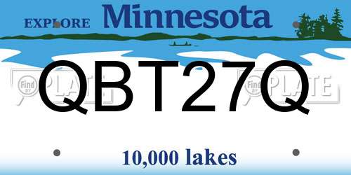 QBT27Q Minnesota License Plate