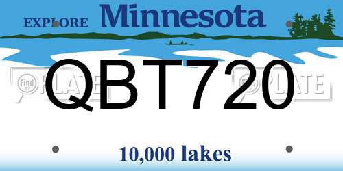QBT720 Minnesota License Plate