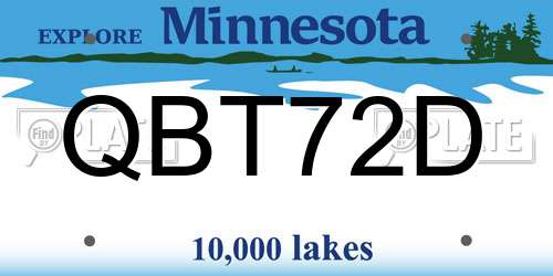 QBT72D Minnesota License Plate