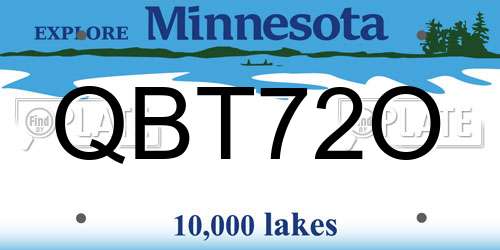 QBT72O Minnesota License Plate