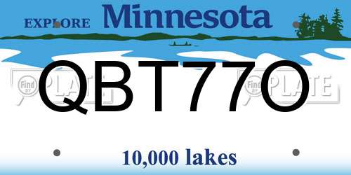 QBT77O Minnesota License Plate